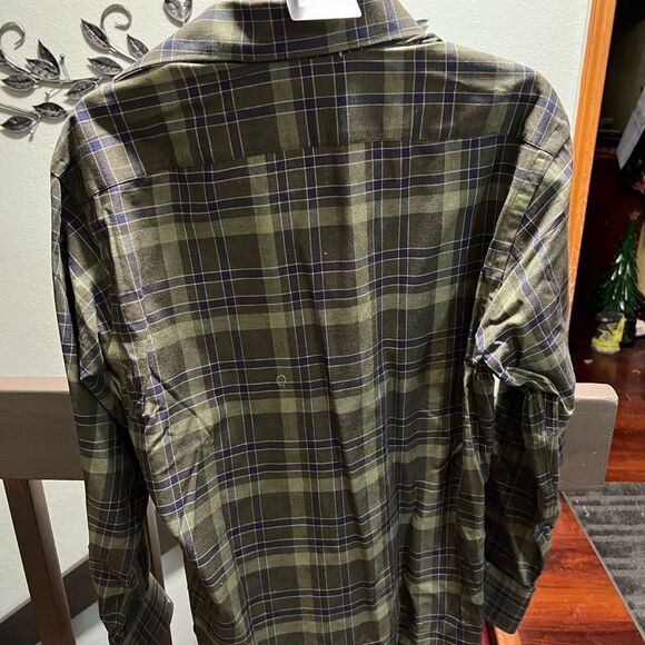NWT Thomas Dean Men's Green Plaid Shirt Small #264 - Picture 3 of 5